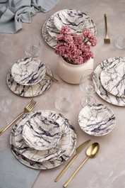 Hermia Juego de Cena Marble de 24 Piezas Multicolor